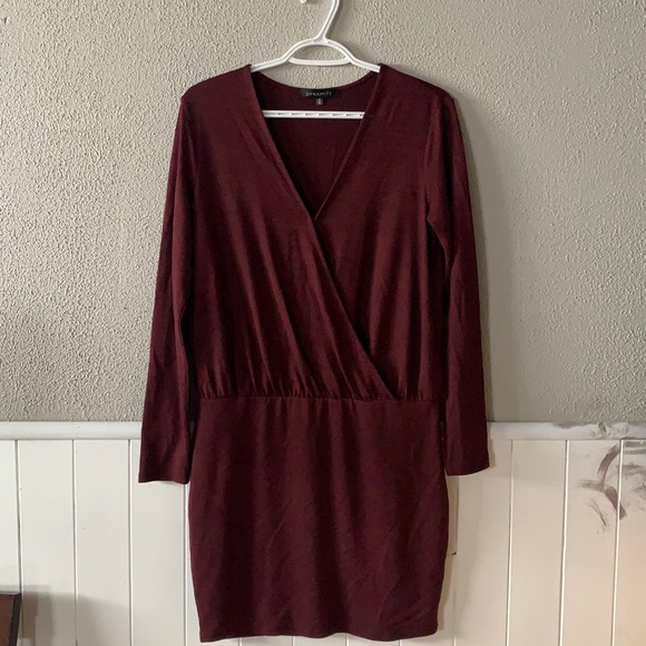 Dynamite long sleeve burgundy dress - Picture 1 of 5